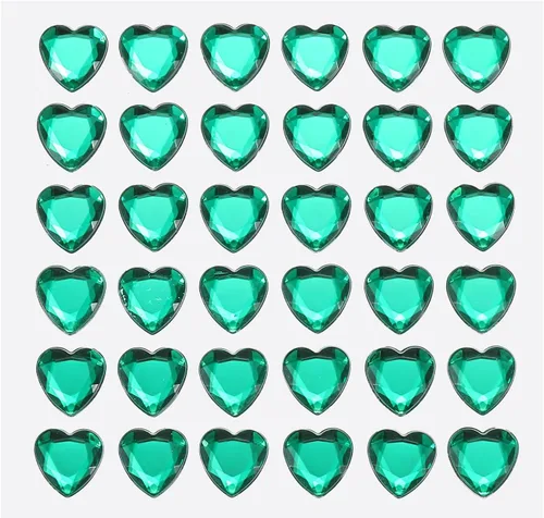 Miniatura 11 de MECCANIXITY 144 calcomanías autoadhesivas de diamantes de imitación de corazón de 0.394 pulgadas para maquillaje de San Valentín, artes y Azul