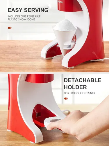 Miniatura 4 de Máquina de hielo afeitado para cono de nieve, máquina de granizado Reemix para cono de nieve, bolas de nieve, cócteles congelados y más, fácil