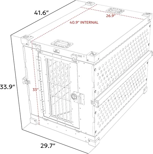 Miniatura 9 de K9 Kennel Boss - Jaula para perros resistente totalmente plegable con recubrimiento en polvo de aluminio - Grande (Negro)