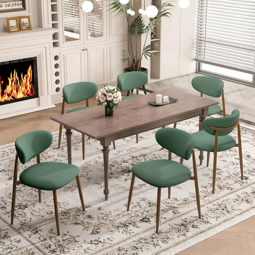 Miniatura 15 de MALOL Juego de 2 sillas de comedor, sillas de cocina con respaldo curvado con patas de metal y almohadillas antideslizantes, silla de comedor