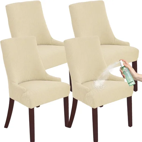 Miniatura 16 de Wingback - Funda impermeable para silla, funda de jacquard elástica (beige, 1 unidad) Instant room refresh with easy cleanup, dependable mess