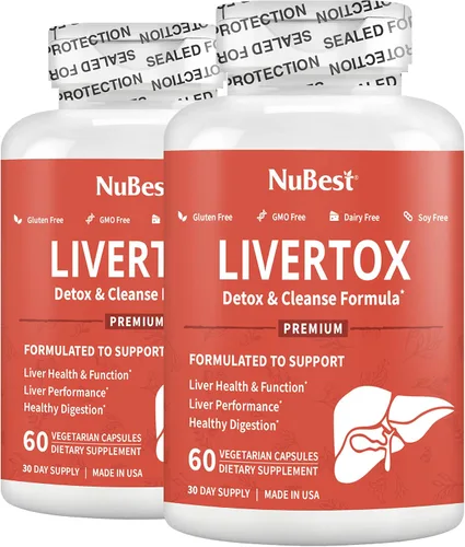 Miniatura 7 de LiverTox - Fórmula avanzada de desintoxicación y limpieza hepática - Soporte hepático de hierbas con cardo mariano, cúrcuma, alcachofa, diente