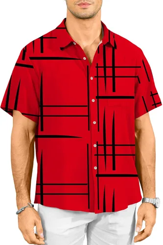 Miniatura 13 de KYKU Hawaiian Shirt for Men: Tropical Summer Beach Short Sleeve Button Down Shirt with Pocket