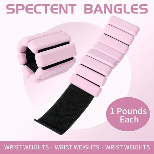 Miniatura 2 de Pesas de Tobillo y Muñeca para Mujeres – Pesas Ajustables de Silicona para Muñeca y Tobillo, Juego Portátil de Brazo/Pierna para Pilates, Yoga