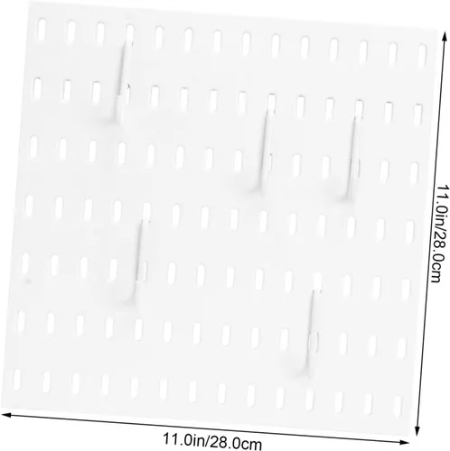 Miniatura 8 de OSALADI 1 juego de estante de plástico para agujeros de pared, organizador de almacenamiento para cocina y baño, incluye ganchos, fuerte capacidad