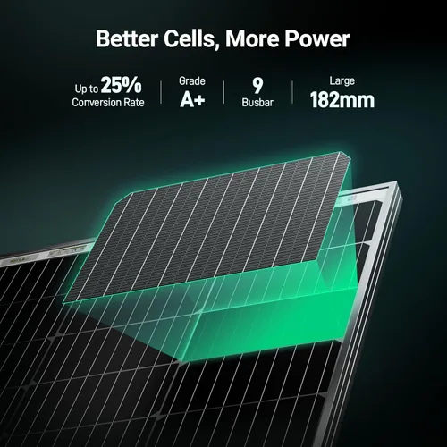 Miniatura 2 de HQST Panel solar bifacial de 100 W, 12 V, alta eficiencia de hasta un 25 % con tecnología de células PERC, impermeable IP68 para un mejor