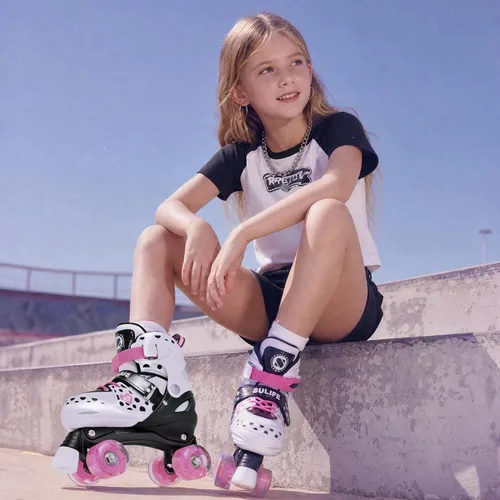 Miniatura 6 de SULIFEEL - Patines ajustables para niños para niños de 3-5, 5-8, 6-12 años con ruedas iluminadas ajustables de 4 tamaños, el mejor regalo para niños