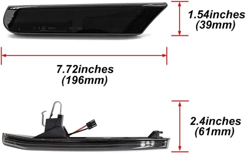 Miniatura 3 de Luces de marcador laterales LED para Porsche 1997-2004 986 Box'ster 996 Carrera 911 Lente ahumada ámbar LED parachoques delantero Marcador lateral
