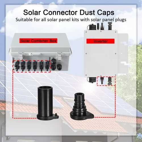 Miniatura 6 de ELFCULB Tapa de conector de panel solar, resistente a la intemperie, tapa macho y hembra para conector de panel solar (6 pares)
