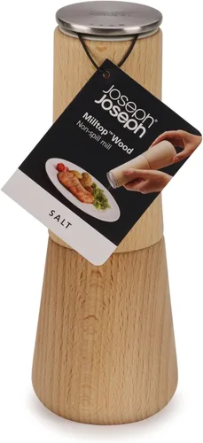 Miniatura 7 de Joseph Joseph 20191 Milltop Madera Molinillo de cocina sin derrames para sal, Madera Beech Wood