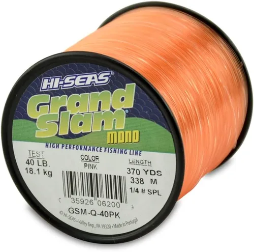 Miniatura 59 de HI-SEAS Línea de pesca de monofilamento Grand Slam - Fuerte y resistente a la abrasión en transparente, rosa, verde, azul humo, amarillo Azul ahumado