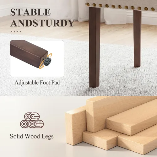 Miniatura 6 de COLAMY Juego de 4 sillas tapizadas de comedor, sillas estilo Parsons de lino beige con respaldo alto, para mesa redonda de cocina o comedor pequeño