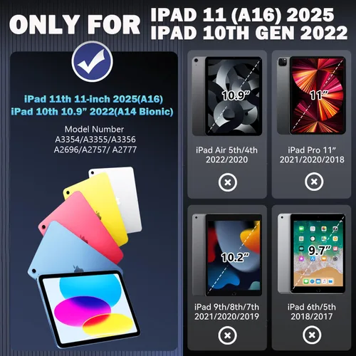 Miniatura 2 de Grifobes Funda para iPad A16 de 11ª Generación de 11 pulgadas 2025 / Funda para iPad de 10ª Generación de 10.9 pulgadas 2022, Funda Resistente