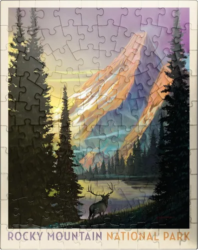 Miniatura 8 de MyPuzzle Rocky Mountain National Park: Pyramid Peak, póster vintage, rompecabezas prémium de 500 piezas para adultos