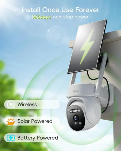 Miniatura 3 de Cámaras de seguridad inalámbricas 2.4G/5G para exteriores, cámara solar 2K para seguridad del hogar, alimentada por batería, PTZ de 360°/visión