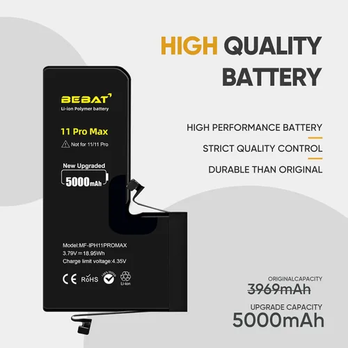 Miniatura 7 de Batería de repuesto para iPhone 11 PRO MAX, batería de repuesto de polímero de iones de litio de alta capacidad de 5000 mAh para modelo A2218 A2161