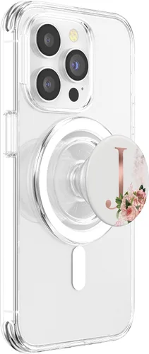 Miniatura 3 de Rose Blush Floral Monogram Letra J Rosa Flores PopSockets MagSafe PopGrip para iPhone