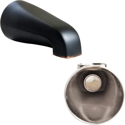 Miniatura 15 de SENTO Grifo deslizable plateado universal de metal pesado y duradero para bañera sin desviador, grifo de bañera de metal resistente sin desviador