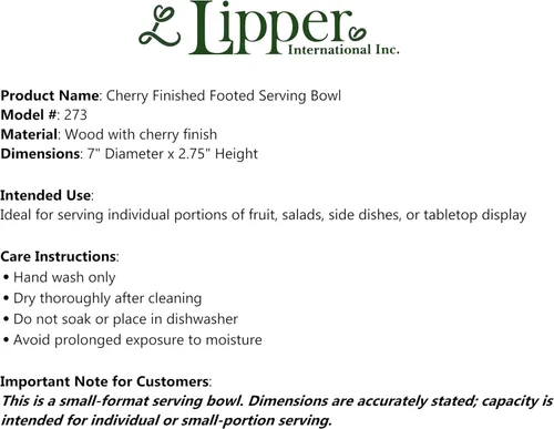 Miniatura 3 de Lipper International 274 - Ensaladera con pie, color cereza, Tazón, S