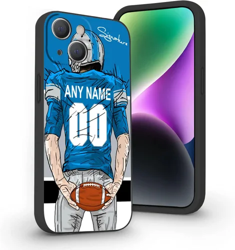 Miniatura 16 de Funda de fútbol personalizada con nombre y número para iPhone17 Air 16 15 Pro Max 14 13 Mini 12 11 Xs Max Xr SE3 8 7 6 Plus, silicona líquida