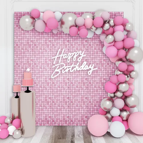 Miniatura 22 de Telón de fondo de pared brillante con lentejuelas cuadradas, color azul bebé, decoración para bodas, aniversarios, cumpleaños, fiestas, 12 paneles