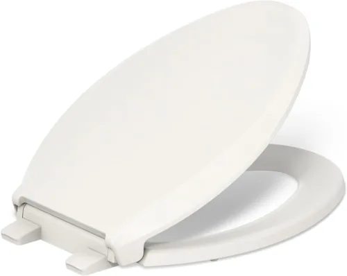 Miniatura 44 de KOHLER 4636-RL-0 Cachet ReadyLatch - Asiento de inodoro alargado con cierre lento, asiento de inodoro de cierre suave con tapa silenciosa, topes