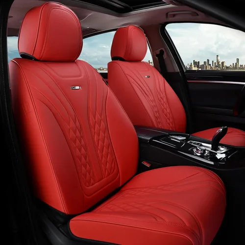 Miniatura 11 de Coverado - Juego completo de fundas de asiento delantero y trasero para automóvil, impermeable, piel de napa, protector, universal, para la mayoría