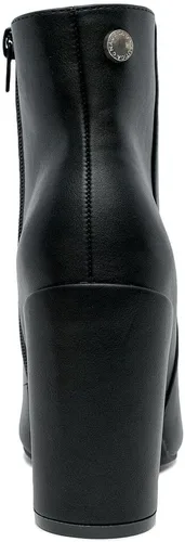 Miniatura 4 de Nautica Botas de invierno con tacón de bloque para mujer, punta puntiaguda, cremallera lateral media, Yeva