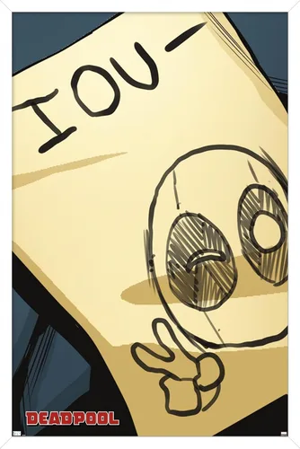 Miniatura 11 de Trends International Marvel Comics Deadpool - Póster de pared IOU, 14.725 x 22.375 pulgadas, versión enmarcada de madera de granero