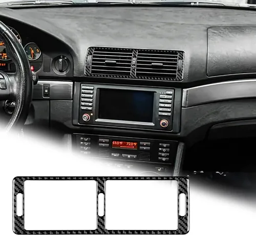 Miniatura 13 de AIRSPEED Para BMW M5 E39 Cubierta del marco de la caja del reposabrazos de la consola central, calcomanía de fibra de carbono accesorios interiores