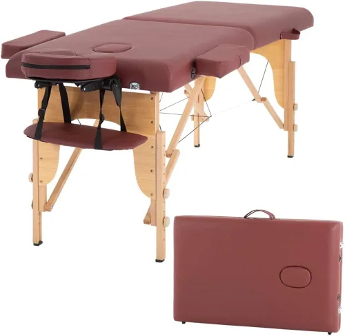 Miniatura 11 de Mesa de masaje portátil, cama de masaje para spa de altura ajustable, 77 pulgadas de largo x 28 pulgadas de ancho, plegable en 2, hecha