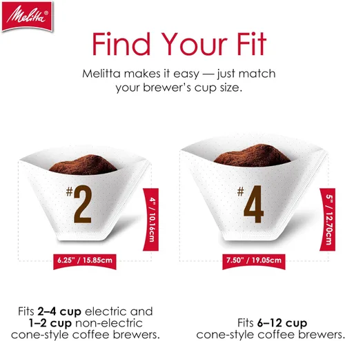 Miniatura 7 de Melitta Filtros de café con cono #4, color blanco, 100 unidades (paquete de 6), 600 filtros en total, se adapta a todas las cafeteras de cono de 8 a