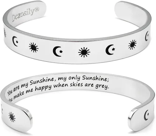 Miniatura 56 de Dczosily Pulseras inspiradoras para mujer, de acero inoxidable, pulseras motivacionales, regalos personalizados para mejores amigas