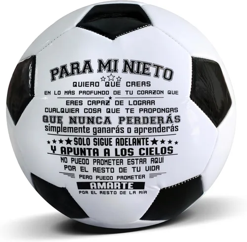 Miniatura 9 de Balón de fútbol tradicional tamaño 5, regalos para hija, hijo, nieto, regalos de fútbol inspiradores personalizados y atractivos