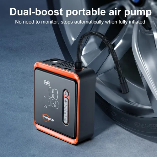 Miniatura 4 de Compresor de aire portátil para inflador de neumáticos, bomba de aire mejorada para automóvil con manómetro de presión de neumáticos
