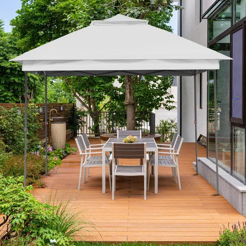 Miniatura 7 de GDY 11x11 ft Gazebo Tent Folding Heavy Duty Height Adjustable Sun Shelter Gazebos, White