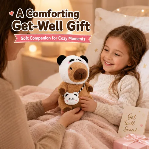 Miniatura 5 de Capybara Peluche con 9 piezas de Ropa y Accesorios, 10.2 pulgadas Lindo Animal de Peluche Capybara, Juguetes de Peluche para Vestir, Lindos Peluches