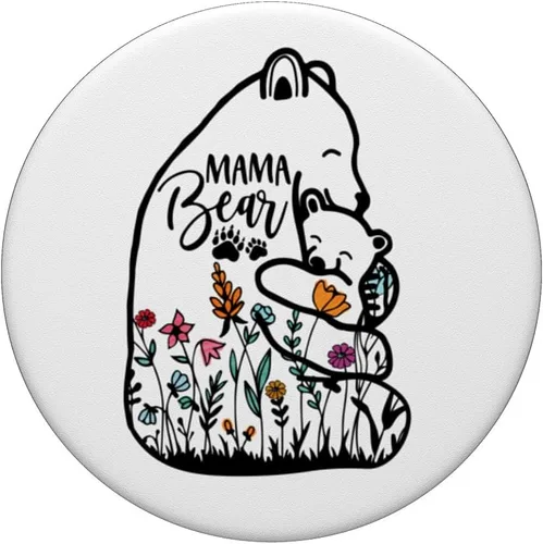 Miniatura 3 de Mama Bear Wildflower Vintage Retro PopSockets PopGrip intercambiable PopGrip