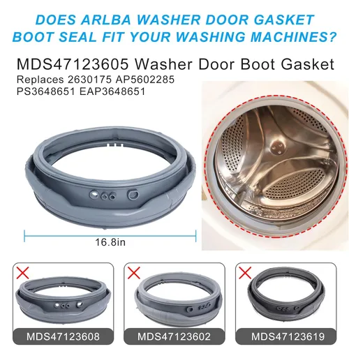 Miniatura 3 de WM3470HVA, WM3570HVA Junta de sello de fuelle de puerta de lavadora compatible con lavadora LG Kenmore WM3570HWA, WM3770HWA WM3470HWA, WM3575CW