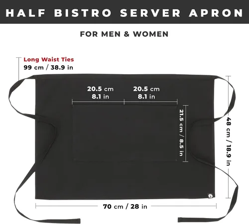 Miniatura 5 de Chef Works Delantal unisex medio bistro para servidor