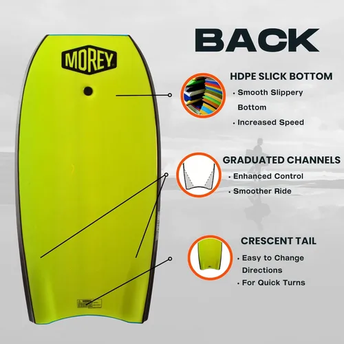 Miniatura 3 de MOREY® Cruiser, la tabla de bodyboard original; tablas corporales de tamaño completo de 42.5 pulgadas para playa, para todos los niveles