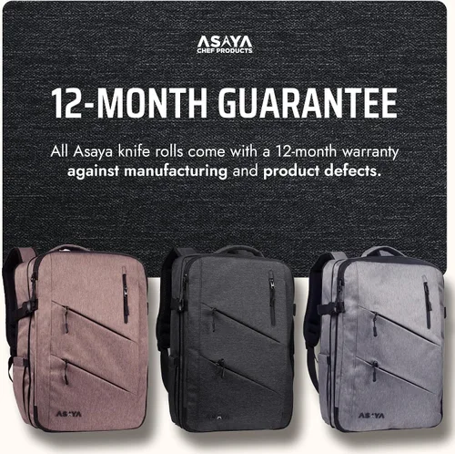Miniatura 7 de Asaya - Mochila para cuchillos de chef con bolsa enrollable para 20 cuchillos de bolsillo - Más de 30 bolsillos para cuchillos - Los cuchillos