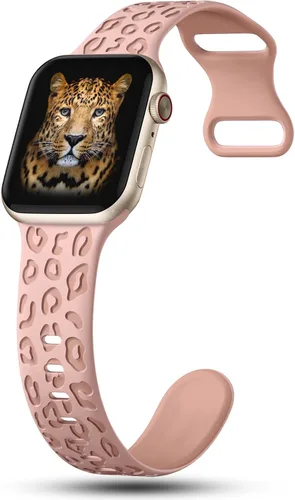 Miniatura 2 de CreateGreat Correas de leopardo grabadas compatibles con Apple Watch Band de 1.575 in 1.614 in 1.496 in 1.654 in 1.732 in 1.772 in 1.811 in 1.929 in