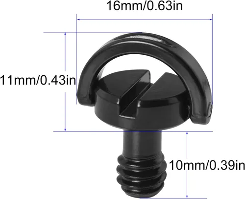 Miniatura 3 de Tornillo de trípode de 1/4 de pulgada, 2 piezas de acero inoxidable de 1/4 "-20 con eje en D para cámara, videocámara, trípode, placa de liberación
