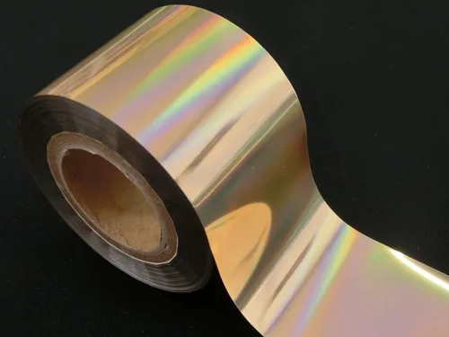 Miniatura 2 de Lámina holográfica brillante para máquinas de estampado en caliente (el patrón de color es oro holográfico).