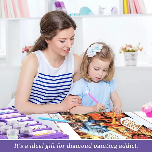 Miniatura 3 de Bandeja organizadora de accesorios de pintura de diamantes, contenedores de almacenamiento de clasificación de cuentas de pintura artística, kits