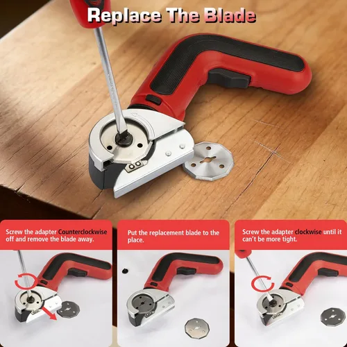Miniatura 5 de KITLUCK Tijeras eléctricas inalámbricas, cortador de caja de cartón recargable de 4 V, cortador de caja eléctrico de iluminación con una hoja