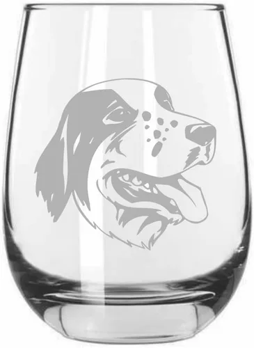 Miniatura 580 de Sakhalin Husky Dog - Copa de vino grabada personalizada de 15.25 onzas sin tallo