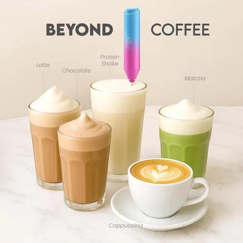 Miniatura 8 de Zulay Kitchen - Batidor eléctrico de mano para café, lattes, capuchinos, matcha y chocolate caliente, mezclador portátil para bebidas, accesorio