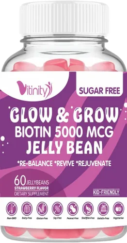 Miniatura 8 de VITINITY Biotin 10000 Mcg Extra Strength Vegetarian (Vitamina B) Suplemento sin azúcar - Apoya el cabello y la piel más saludables - Mujeres